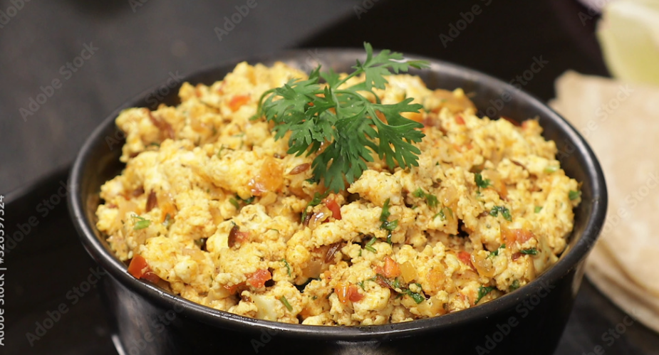 paneer bhurji mildly spiced cottage cheese scramble