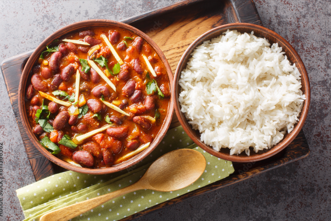 rajma masala is a popular north indian dish made with red kidney beans and rice