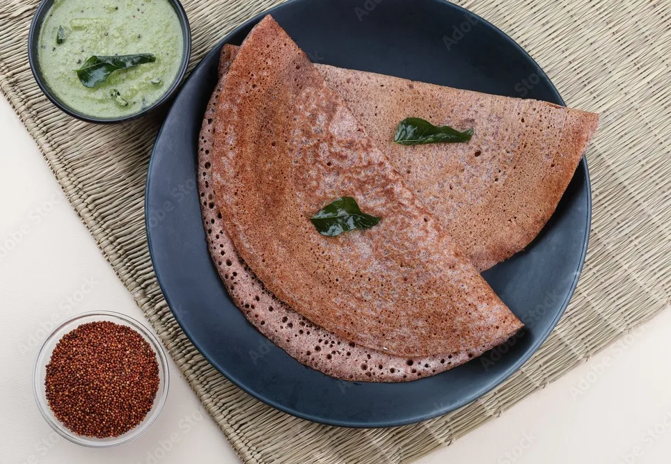 kuttu dosa buckwheat with mint chutney, southindian healthy breakfast