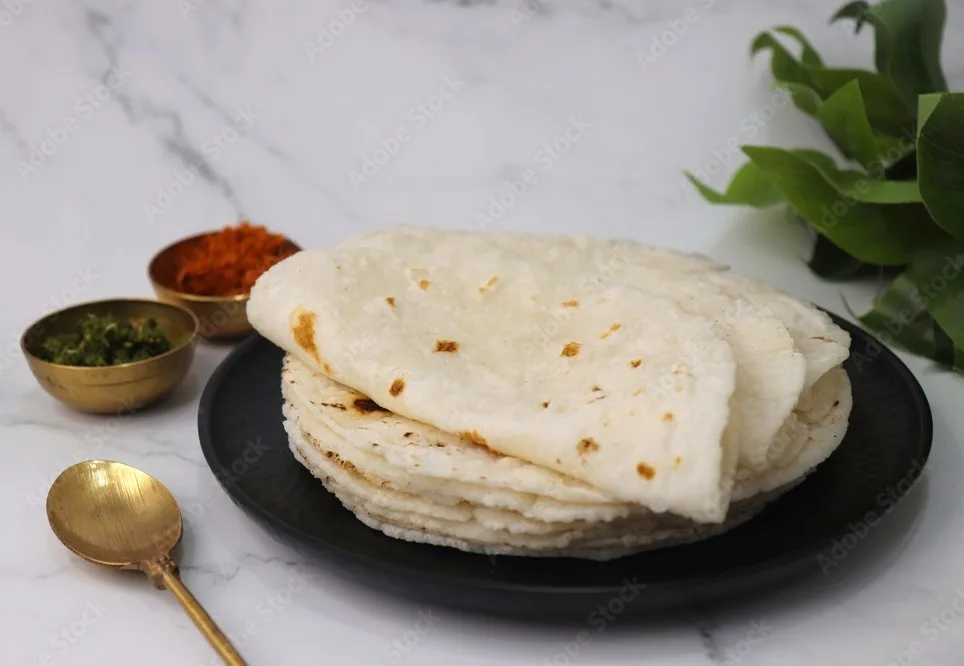 rice bhakri, chawal ki roti. it is a round soft flatbread