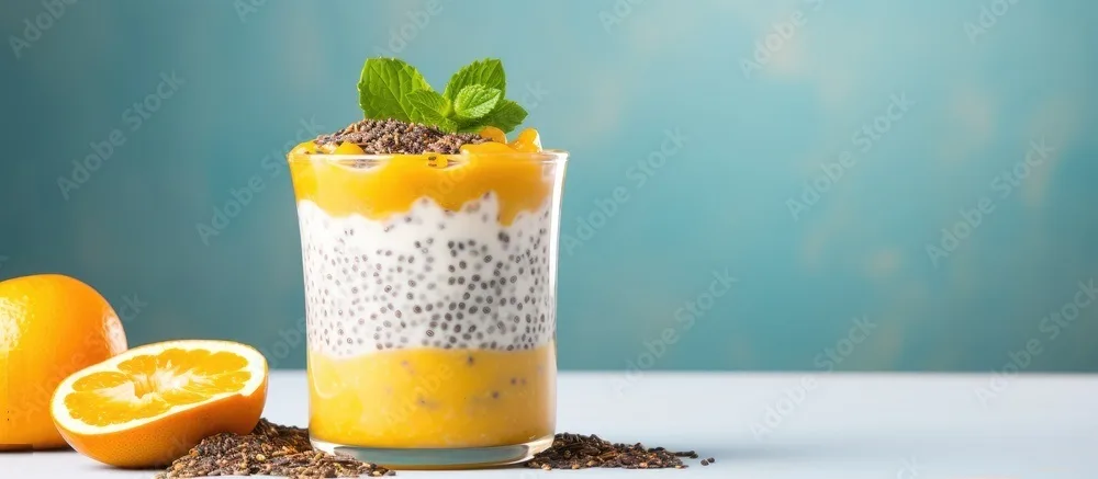 vegan recipe with chia pudding passion fruit and coconut yogurt