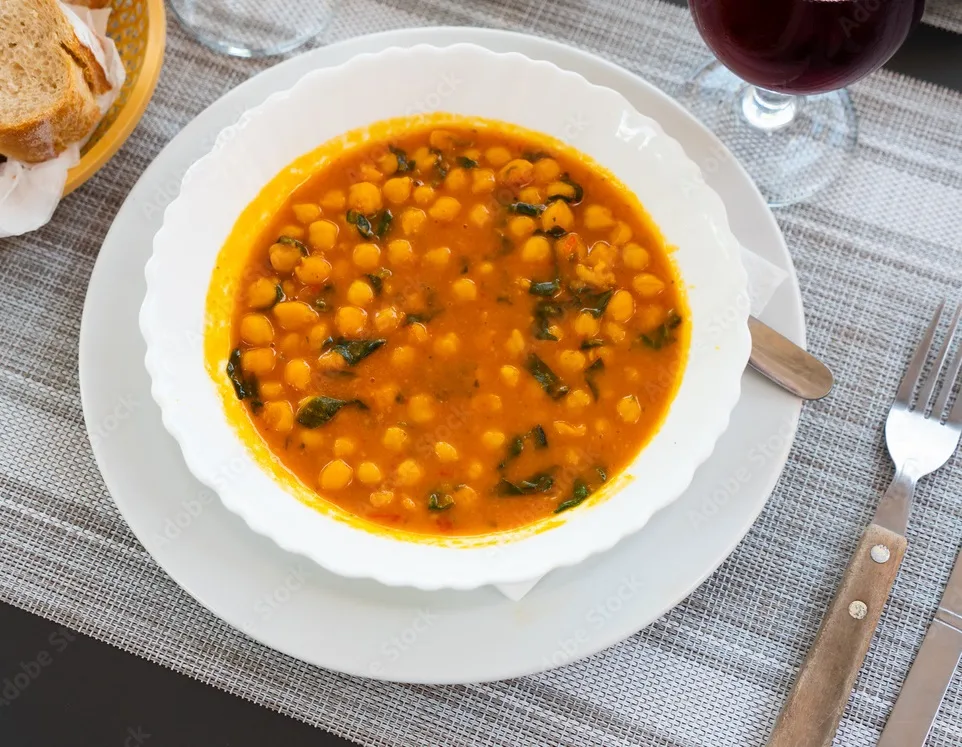 curried chickpeas with spinach