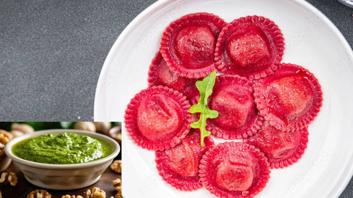 Delicious Beetroot Ravioli with Walnut Pesto: A Vibrant Vegetarian Twist!