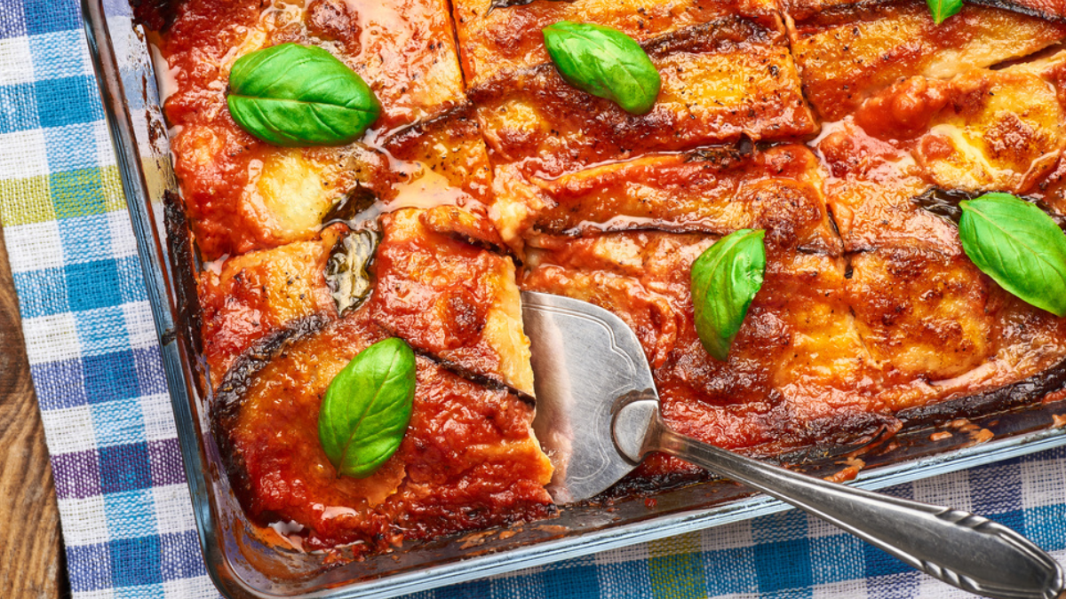 Vegetarian Eggplant Parmesan with Fresh Herb Tomato Sauce