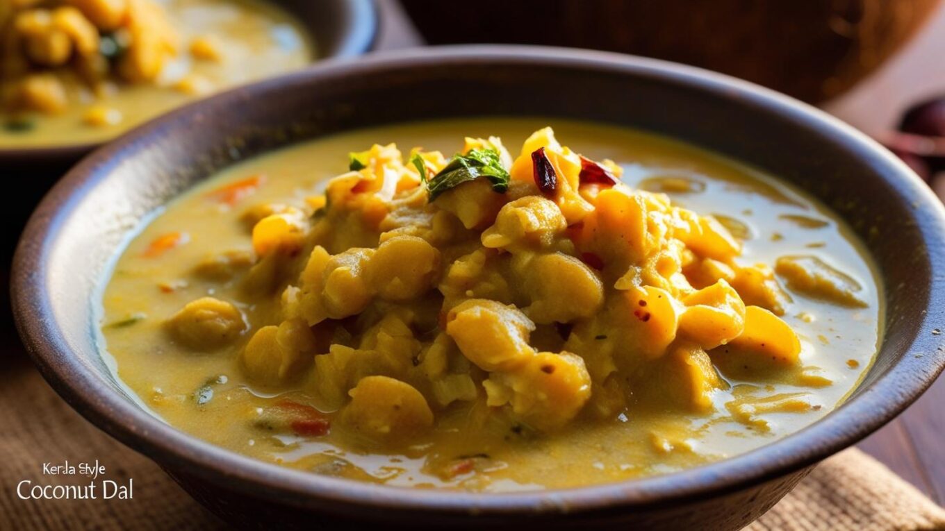 Kerala styled coconut dal, also known as _Parippu_ in Malayalam, is a quintessential dish from the state of Kerala in southern India.