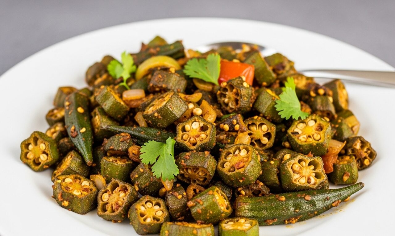 Quick and Easy Okra Stir-Fry Bhindi Fry Recipe with Indian Spices